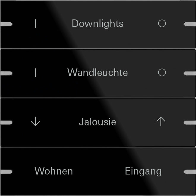 Gira KNX Tastsensor 4 Komfort weiß 4fach inkl. Wippenset mit Beschriftung