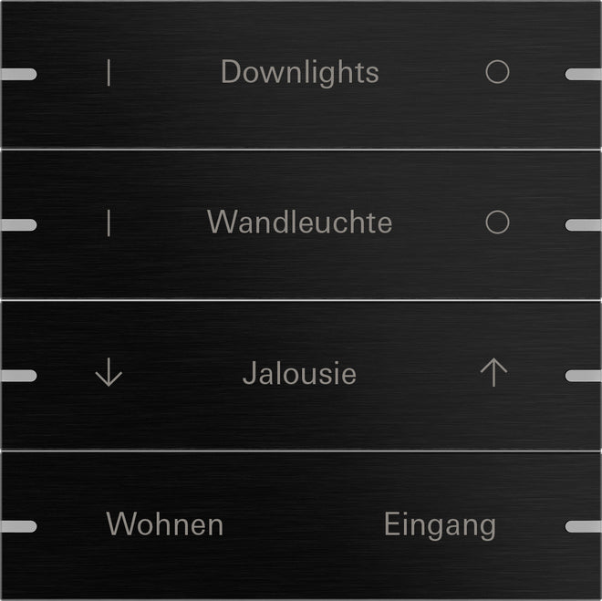 Gira KNX Tastsensor 4 Komfort weiß 4fach inkl. Wippenset mit Beschriftung