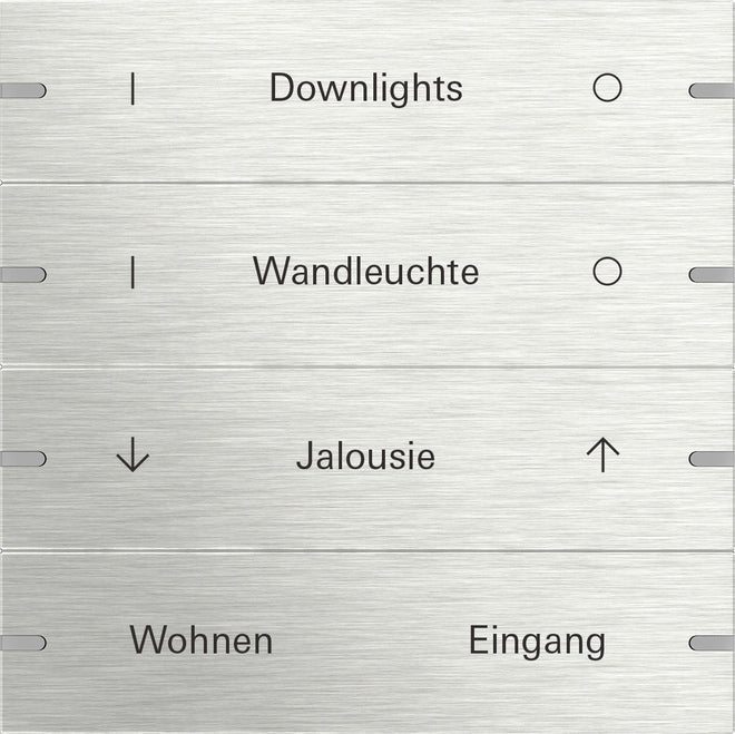 Gira KNX Tastsensor 4 Komfort weiß 4fach inkl. Wippenset mit Beschriftung
