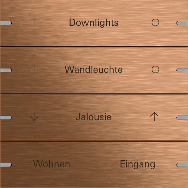 Gira KNX Tastsensor 4 Komfort weiß 4fach inkl. Wippenset mit Beschriftung
