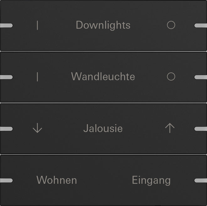 Gira KNX Tastsensor 4 Komfort weiß 4fach inkl. Wippenset mit Beschriftung