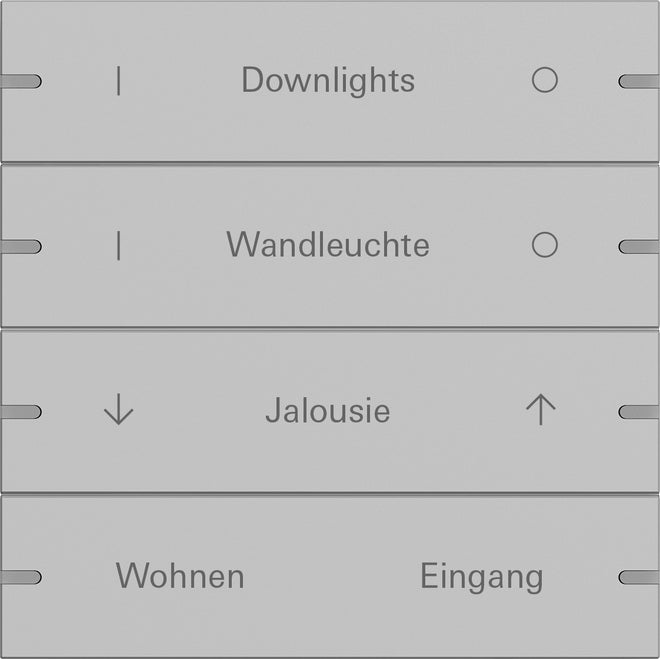 Gira KNX Tastsensor 4 Komfort weiß 4fach inkl. Wippenset mit Beschriftung