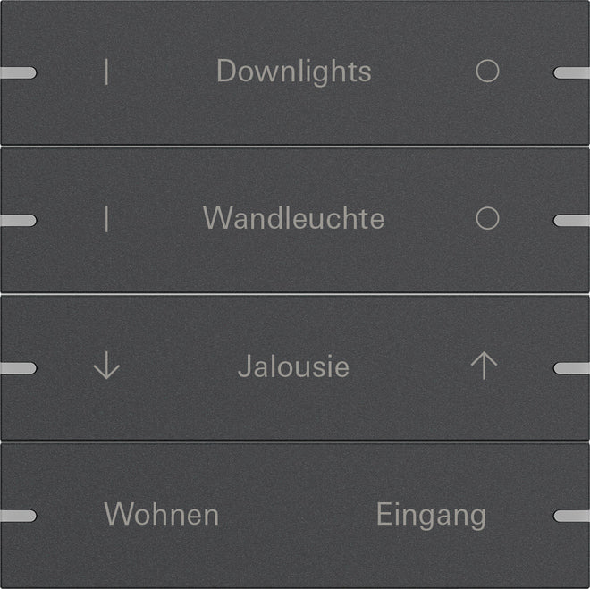 Gira KNX Tastsensor 4 Komfort weiß 4fach inkl. Wippenset mit Beschriftung