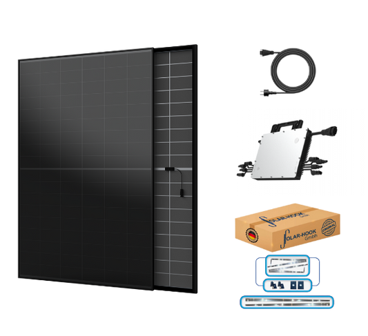 Balkonkraftwerk Komplettset mit Aufständerung Flachdach Süd