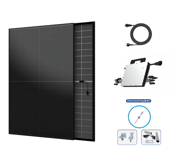 Balkonkraftwerk Komplettset für Wellblechdach