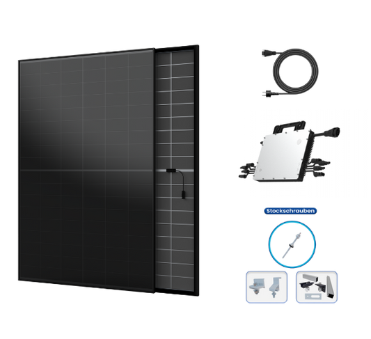 Balkonkraftwerk Komplettset für Wellblechdach